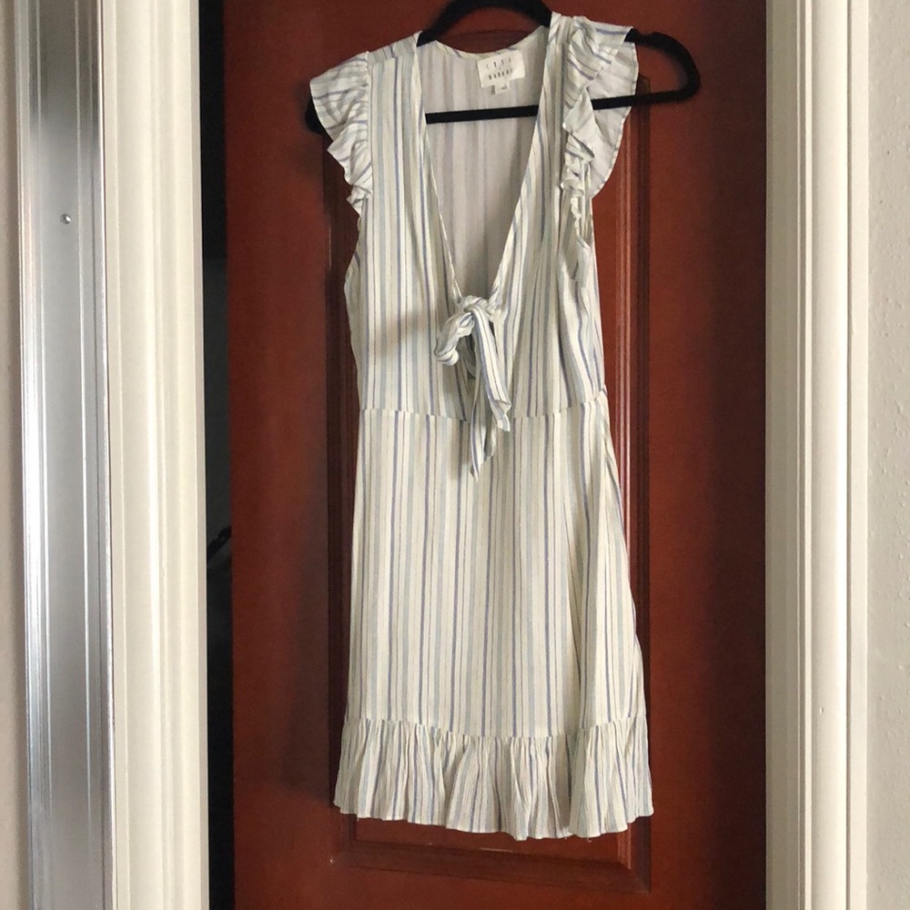 Blue striped mini dress